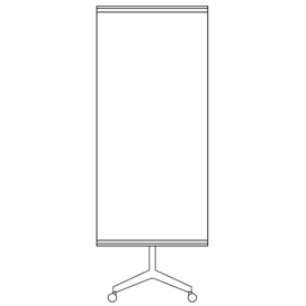 Lintex M3 Mobil Whiteboard/Flip-Over Tavle Hvid 196h x 72,5b cm Keramisk Emalje