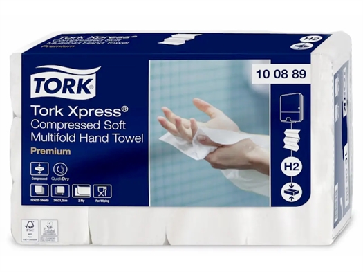 Tork Xpress H2 Komprimerede Soft Multifold Z Håndklædeark 100889