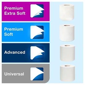 De 4 standardkvaliteter fra TORK: Universal, Advanced, Premium Soft og Premium Extra Soft